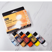 Краски акриловые для пуринга "HIMI", цвета пустыни, набор из 4 цветов, бутылки