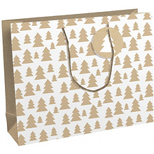 Пакет бумажный подарочный "Fir Trees", 37.3x11.8x27.5 см, разноцветный
