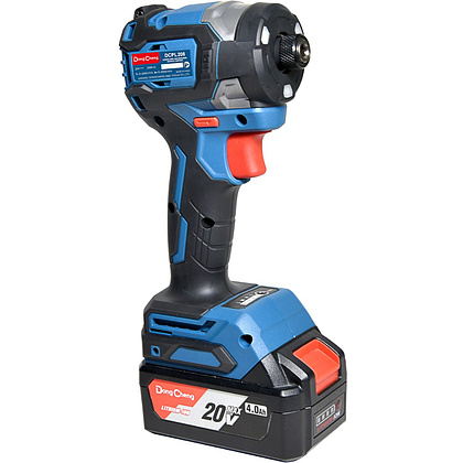 Аккумуляторный шуруповерт DongCheng DCPL208 (TYPE EM), 20 В, 208 Нм, 2 АКБ, 4 Ач, З/У 2 А - 4