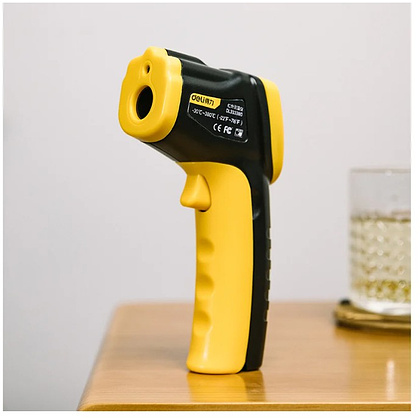 Термометр инфракрасный Deli YS EDL333380, -30-380℃, LCD дисплей, желтый, черный - 9