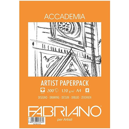 Бумага для графики "Fabriano. Accademia art pack", А4, 200 г/м2, 200 листов