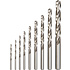 Набор сверл Deli YS EDH-MHZ009-ED3 по металлу, DIN 338, 118°, 2-10 мм, 9 шт., серебристый