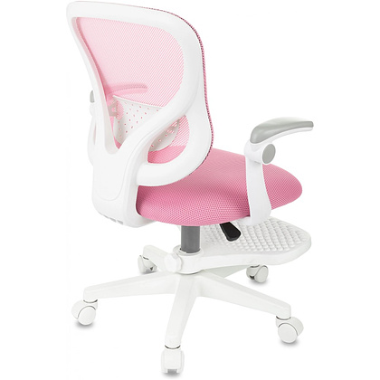 Кресло детское Бюрократ Burokids 3, сетка, ткань, пластик, корпус белый, подставка для ног, розовый - 9