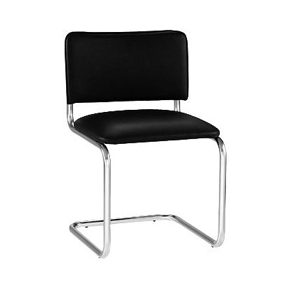 Стул для посетителей "Sylwia", кожзам, металл, черный