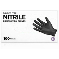 Перчатки нитриловые неопудренные одноразовые, р-р L, 100 шт./уп., черный