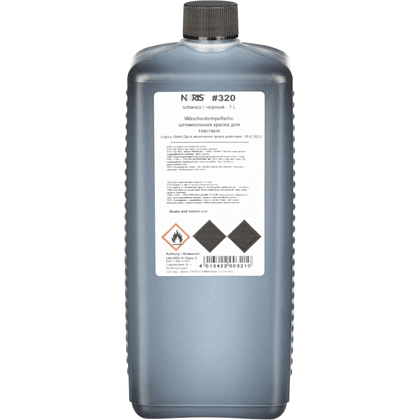 Краска штемпельная для тканей "Noris 320", 1 л, черный