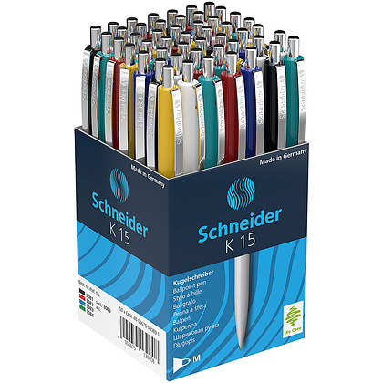 Ручка шариковая автоматическая "Schneider K15", 1 мм, ассорти, стерж. синий - 3