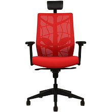 Кресло для руководителя "Nature II Slider", каркас черный, ткань, пластик, красный