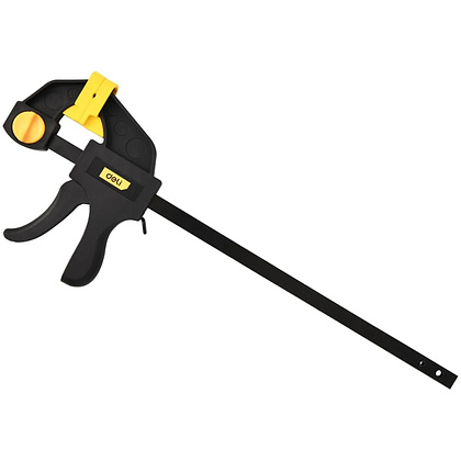 Струбцина "Deli" быстрозажимная, 150 мм, желтый, черный