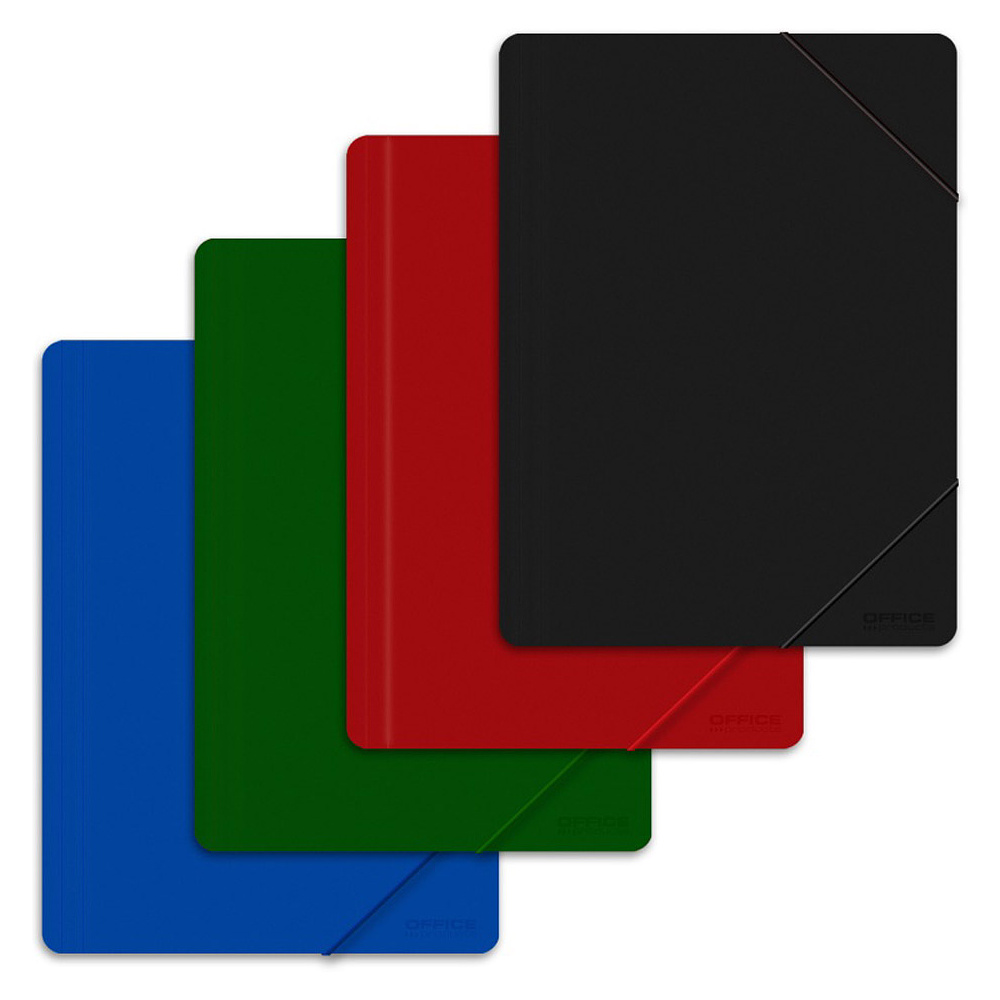 Папка на резинках "Office Products", A4, 15 мм, пластик, черный - 2