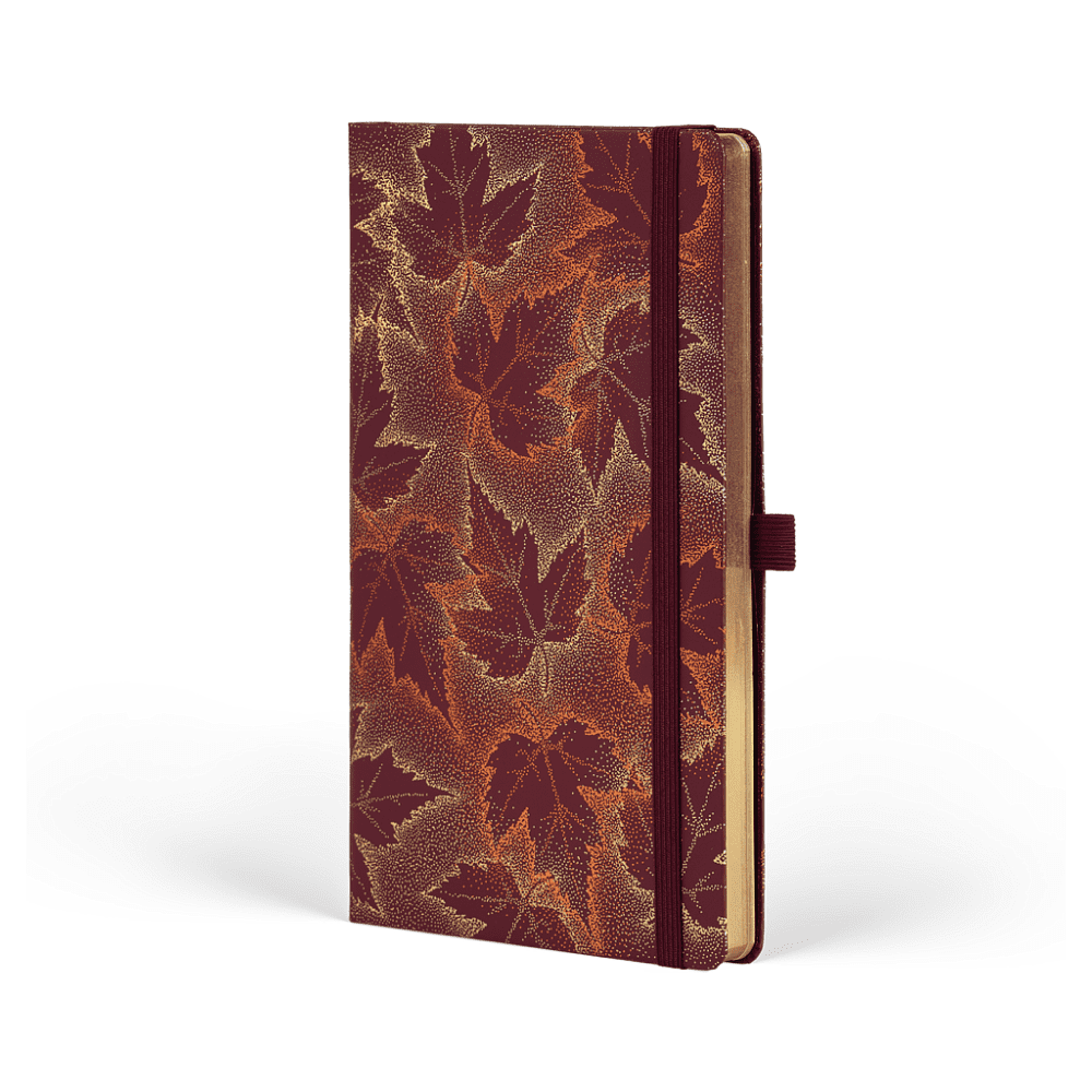 Блокнот "Foliage maple", А5, 96 листов, линейка, на резинке, красный