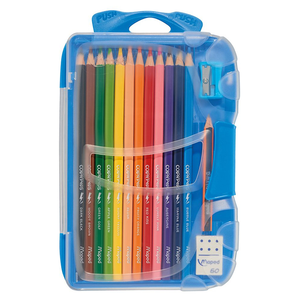 Цветные карандаши Maped "Color Peps" + точилка + ластик + простой карандаш, 12 цветов - 2