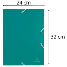 Папка на резинках "Exacompta", A4, 15 мм, полипропилен, зеленый