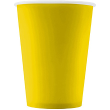 Стакан картонный 300 мл, желтый