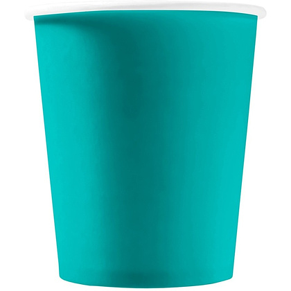 Стакан картонный 250 мл, 1сл., 50шт/упак, бирюзовый