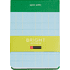 Блокнот "Bright", А5, 135х191 мм, 80 листов, линейка, зеленый, голубой