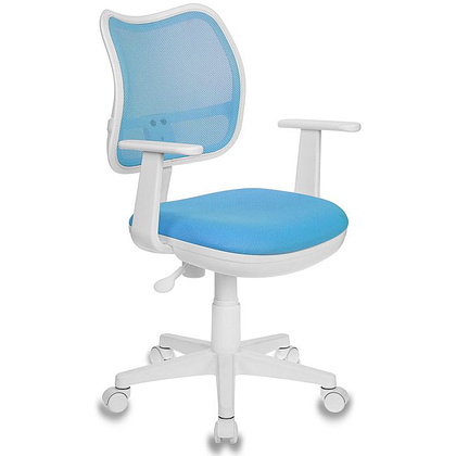 Кресло "Бюрократ CH-W797", сетчатая ткань, пластик, голубой