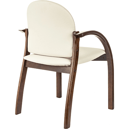 Стул Бюрократ "ДЖУНО", экокожа, светло-бежевый, дерево - 6