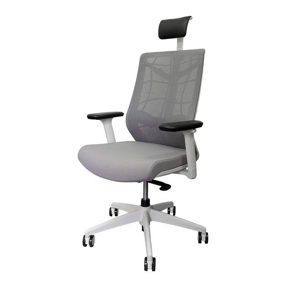 Кресло для руководителя "Nature II Slider", пластик, ткань, серый
