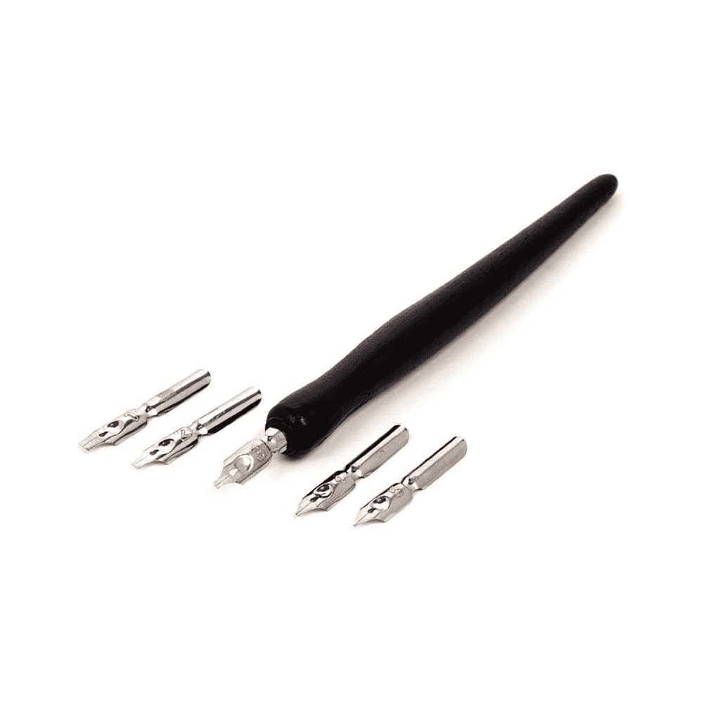 Держатель для пера "Сонет", деревянная ручка, с 5 перьями