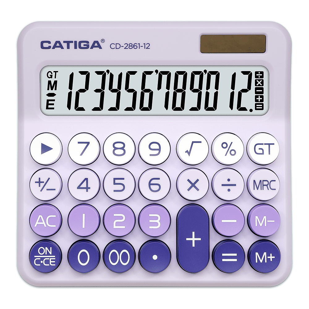 Калькулятор настольный CD-2861-12 Catiga, 12-разрядный, пластик, фиолетовый
