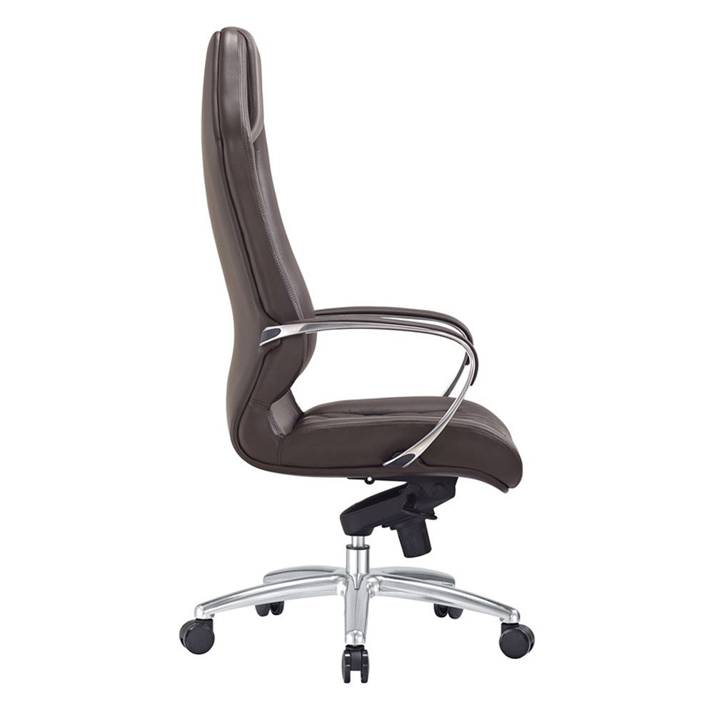 Кресло для руководителя "Бюрократ AURA", кожа, металл, коричневый - 3