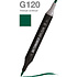 Маркер перманентный двусторонний "Sketchmarker Brush", G120 темный-зеленый