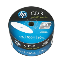 Диск CD-R HP, 700 Мб, 52x, Printable, 50 шт