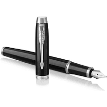 Ручка перьевая Parker "IM Black Lacquer CT", M, металлическая, подарочная упаковка, черный, патрон черный