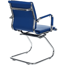 Кресло на полозьях "Бюрократ Ch-993-Low-V", экокожа, синий, металл хром