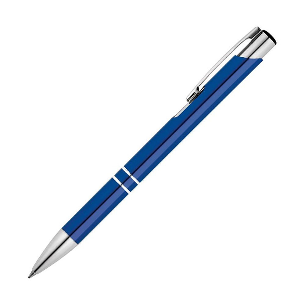 Ручка шариковая автоматическая "Beta BK", 0,7 мм, королевский синий, серебристый, стерж. черный