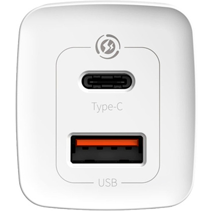Сетевое зарядное устройство Baseus CCGAN2L-B02 GaN2 Lite Quick Charger Type-C+USB 65W White - 3