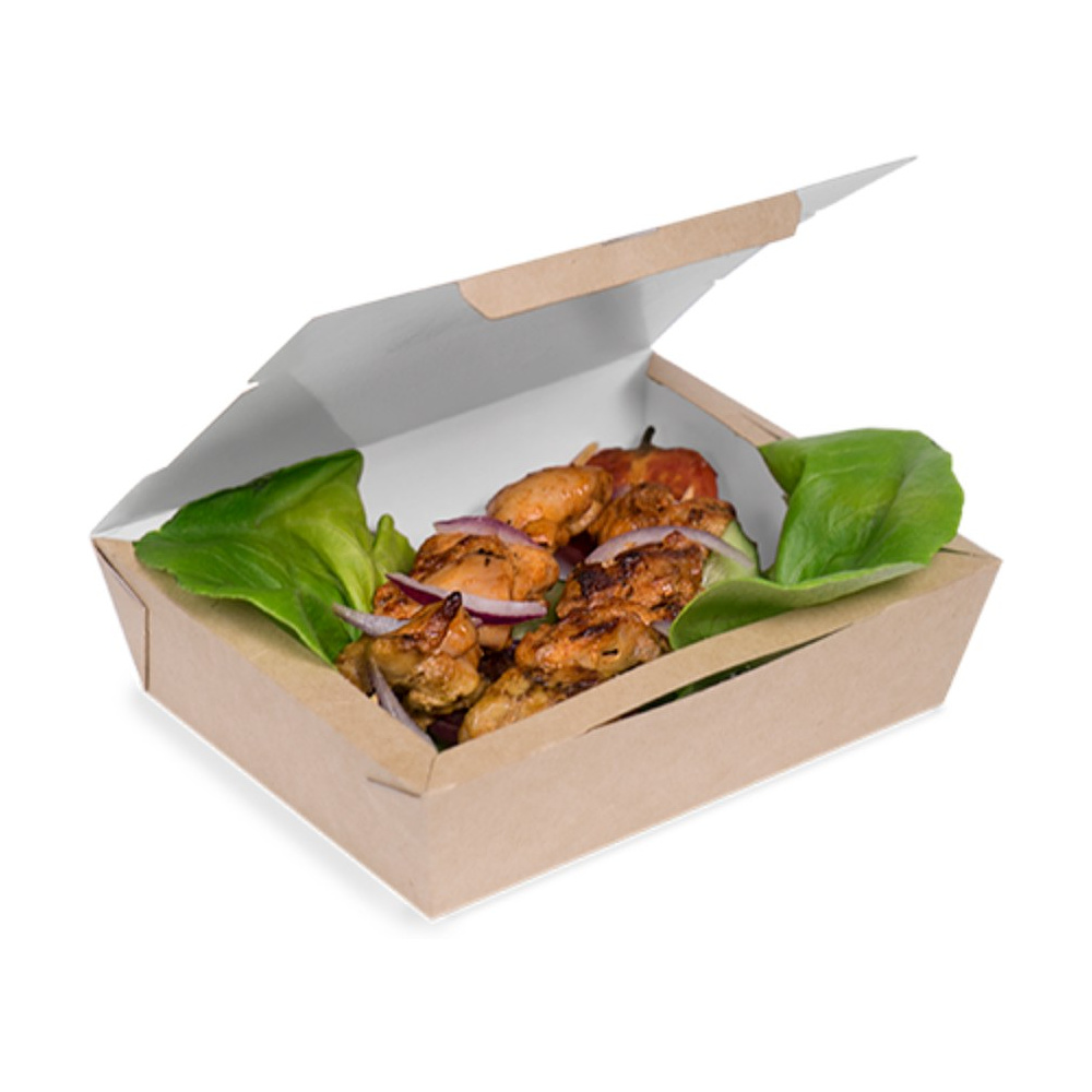 Контейнер бумажный 1000 мл без окна, 190/170х150/130х50, 50 шт/упак, крафт - 4