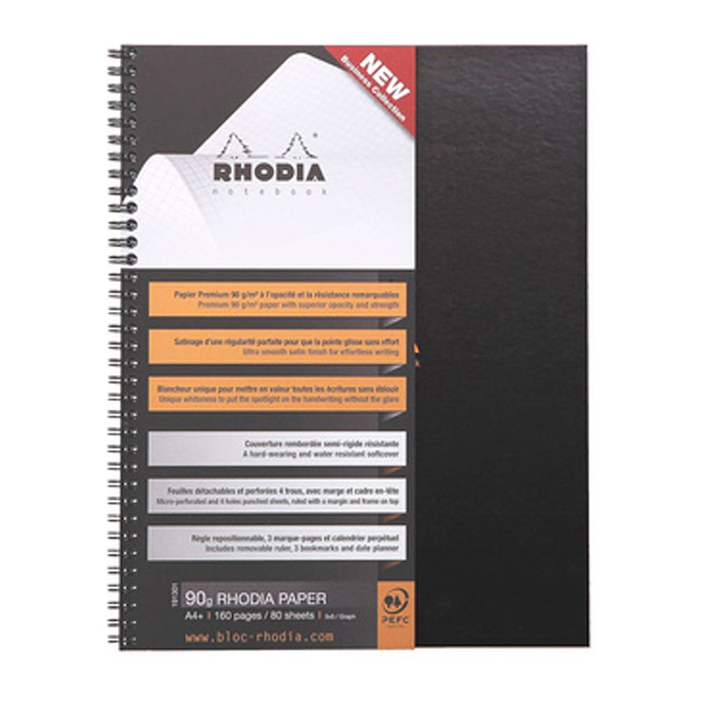 Блокнот "Rhodia", А4+, 80 листов, в клетку, черный - 2