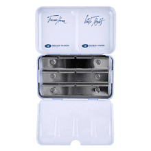 Пенал для акварели "Белые ночи" на 12 кювет, металл, светло-голубой