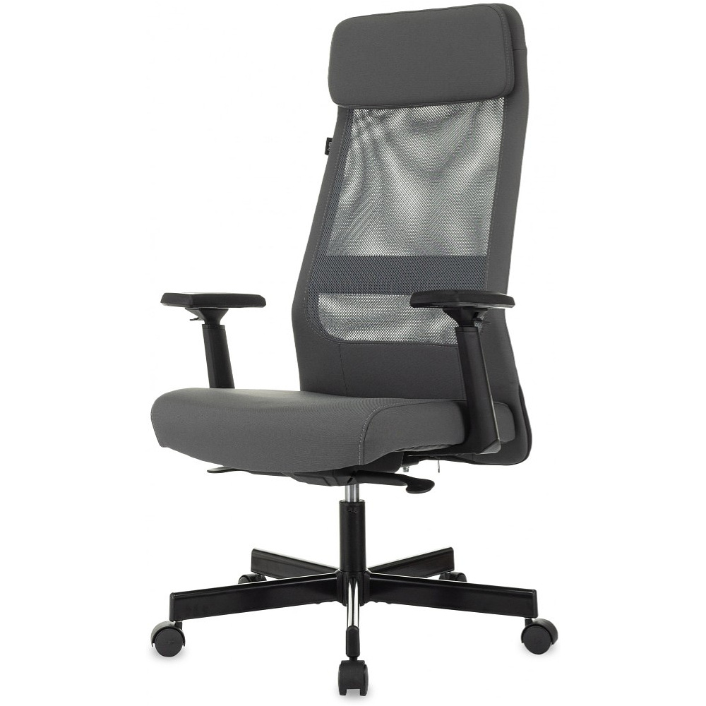 Кресло для руководителя Бюрократ T-995, ткань, сетка, серый, металл черный - 3