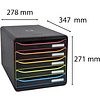 Блок из 5 лотков закрытый Exacompta "BlackOffice Big Box Plus", 347x278x271 мм, 5 лотков - 2