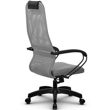 Кресло для руководителя "METTA BP-8 PL №24" сетка, пластик, светло-серый - 3