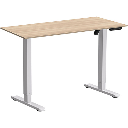 Стол с электроприводом WellDesk Basic 1300x675х18 белый/акация лэйкленд (9191460+9072453)
