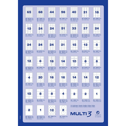 Самоклеящиеся этикетки универсальные MULTI 3, 105х37 мм, 100 листов, белый - 2