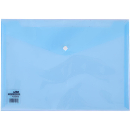 Папка-конверт на кнопке "Deli", A4, синий