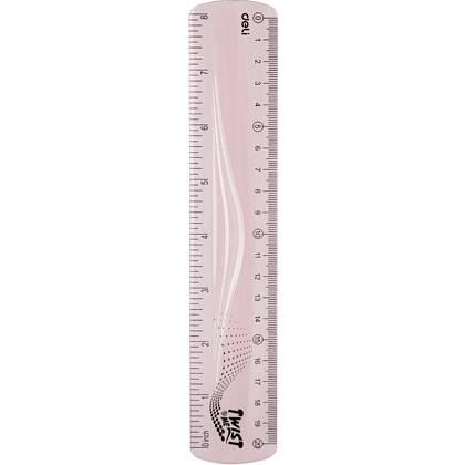 Линейка "Twist", 20 см, ассорти