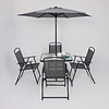 Комплект мебели садовой AksHome PICNIC (стол 1шт, 4 кресла, зонт 1шт), серый, черный - 11