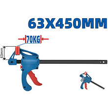 Струбцина "DongCheng D071303", быстрозажимная, 450 мм, черный