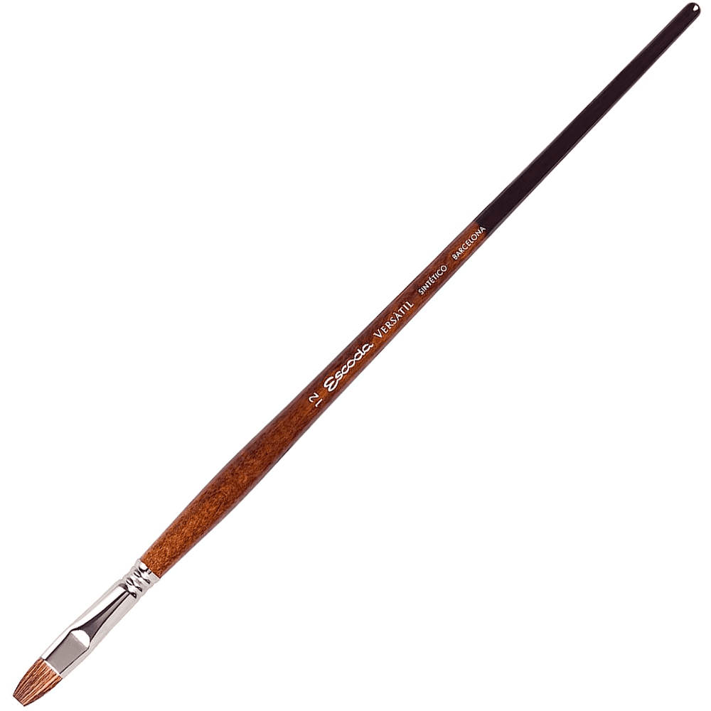 Кисть "Escoda Versatil Brush L/H", синтетика, темно-коричневый, плоская, №12