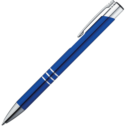 Ручка шариковая автоматическая "Ascot", 0.7 мм, синий, серебристый, стерж. синий