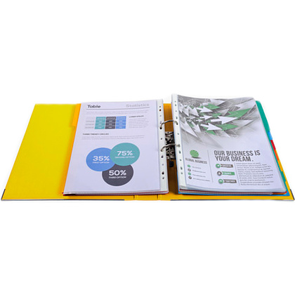 Папка-регистратор "Exacompta", A4, 50 мм, ПВХ, желтый - 2