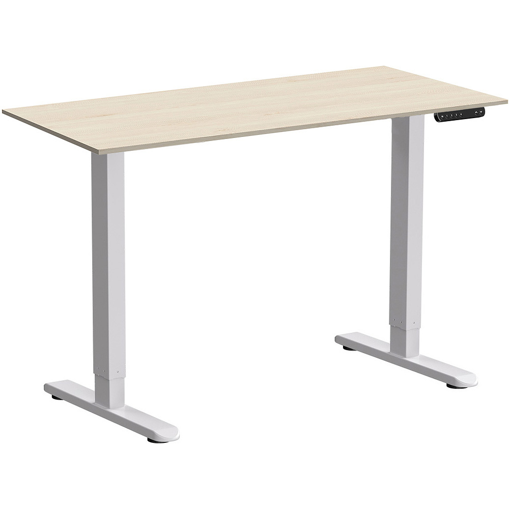 Стол с электроприводом WellDesk Prime 1300x675х18 белый/сосна аланд полярная (9191462+9072455)