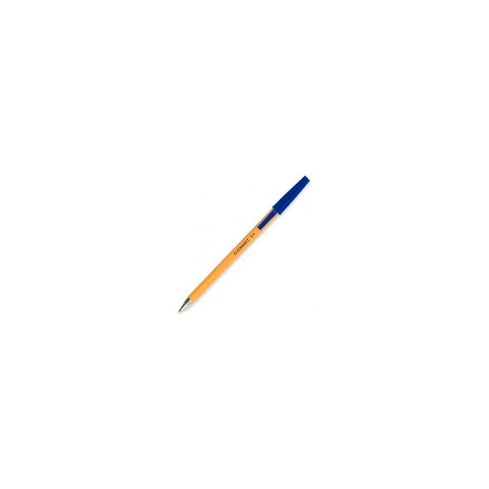 Ручка шариковая "Q-Connect", 0.4 мм, желтый, синий, стерж. синий