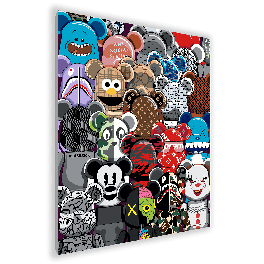 Картина по номерам "Bearbrick brands"